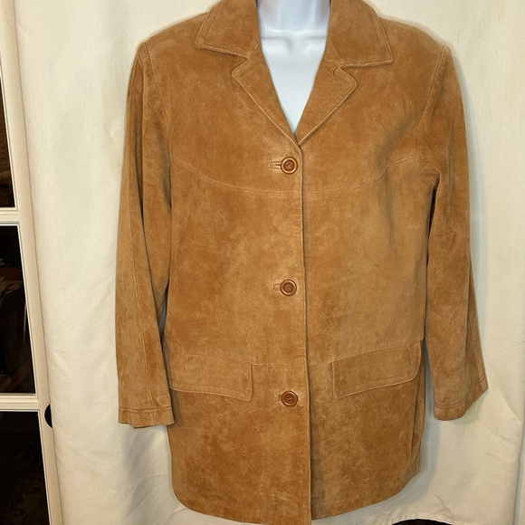 Jessica Holbrook Jackets & Blazers - JESSICA HOLBROOK XS ORANGISH SUEDE JACKET, PRE OWNED,SLIGHTLY WORN,NO RIPS